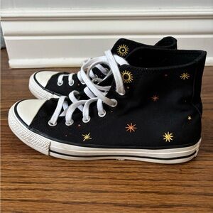 Converse Black High-Top Canvas Sneakers with Star Embroidery - Limited Edition